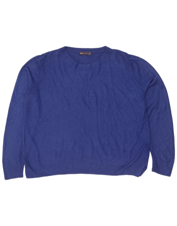 Marks & Spencer Pull surdimensionné à col bateau pour femme UK 20 2XL Bleu