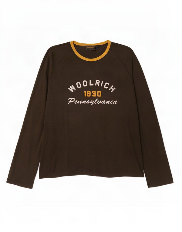 Woolrich Haut graphique à manches longues pour homme en coton marron 2XL
