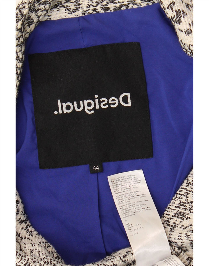 Desigual Pardessus à motif abstrait pour femme EU 44 XL Coton blanc
