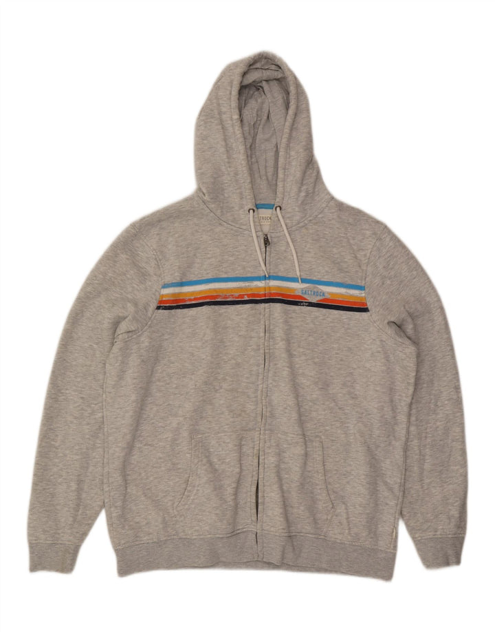SALTROCK Pull à capuche zippé pour homme 2XL Gris Coton