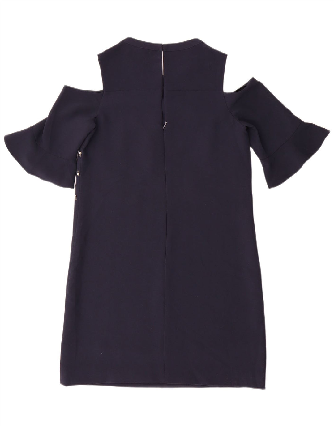 Whistles Robe à épaules dénudées pour femme UK 10 Petit Bleu Marine Polyester