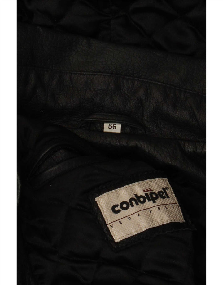 Conbipel Manteau à capuche en cuir pour homme IT 56 2XL Noir