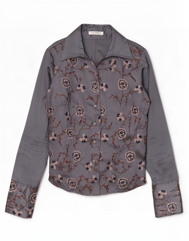 Naracamicie Chemisier Femme UK 12 Gris Moyen Floral Polyester