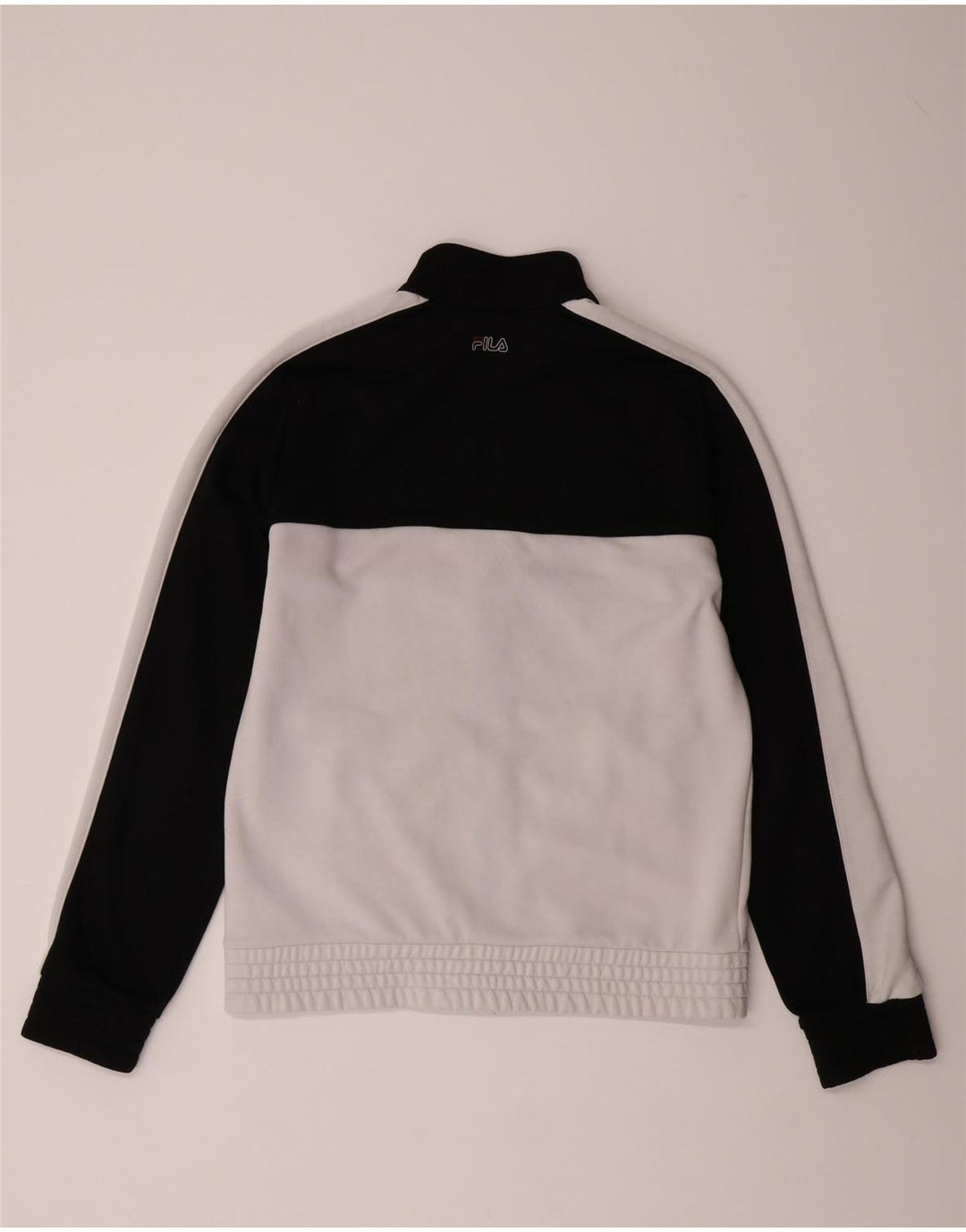 FILA Mens Graphic Tracksuit Top Jacket Small White Colourblock Polyester Vintage Fila and Second-Hand Fila from Messina Hembry 