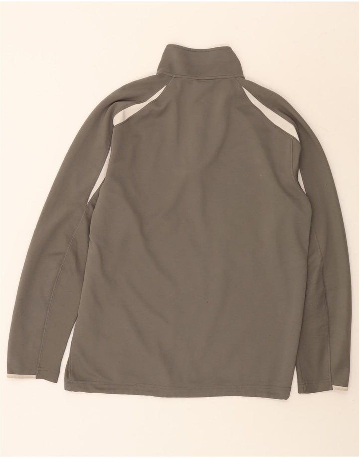 Asics Haut de survêtement à col zippé pour homme Large Gris Colorblock Polyester