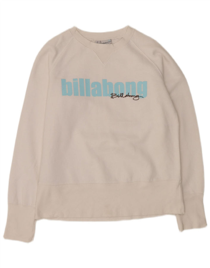 BILLABONG Sweat-shirt graphique pour femme UK 12 Polyester blanc moyen