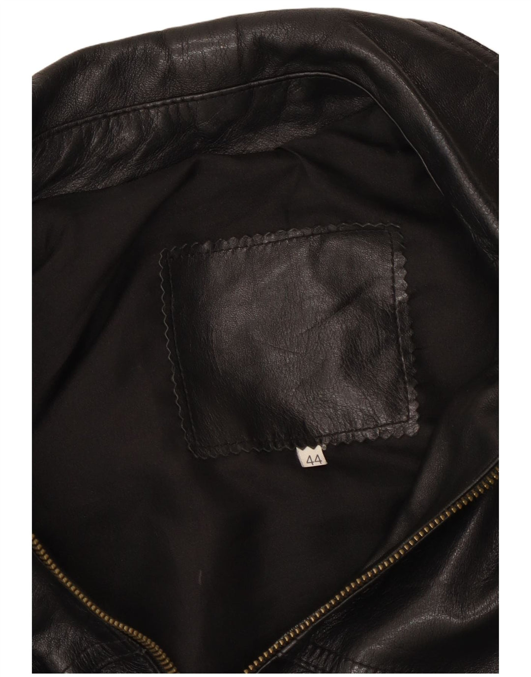 Veste en cuir femme vintage IT 44 Cuir noir moyen
