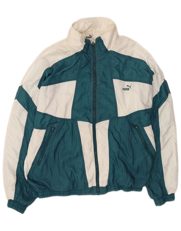 Puma Veste de Survêtement Loose Fit Homme Vert Large Colorblock Polyamide