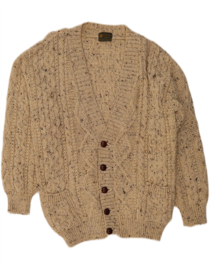 OAK TREE Cardigan Homme Laine Mouchetée Beige Moyen