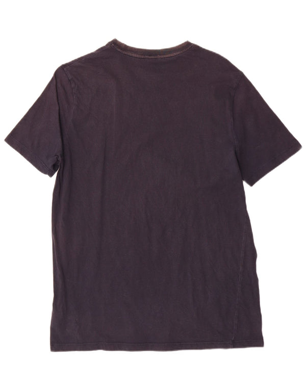 Guess Mens Regular Graphic T-Shirt Top Large Bleu Marine Coton