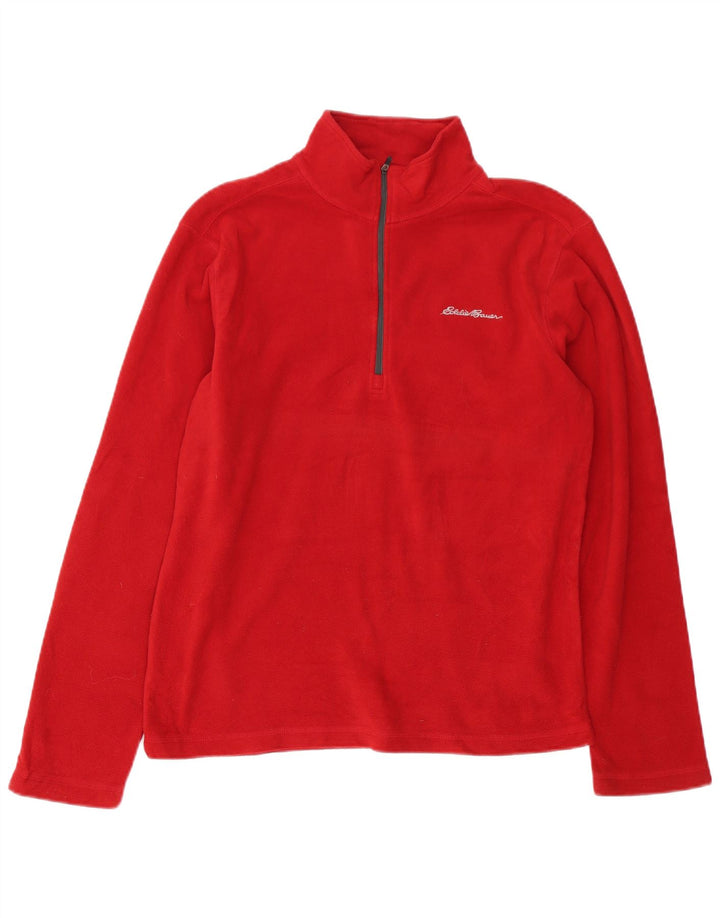 Eddie Bauer Pull polaire à col zippé pour homme Petit polyester rouge