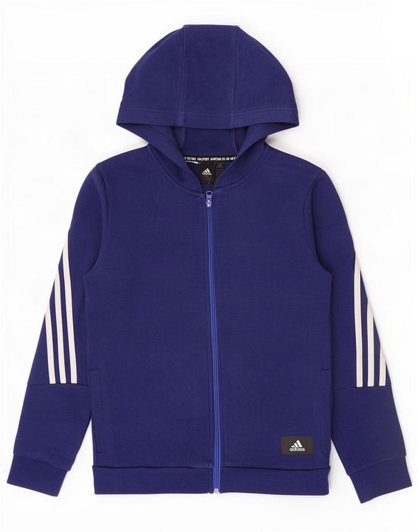 Adidas Pull à capuche zippé garçon 11-12 ans Bleu marine Coton