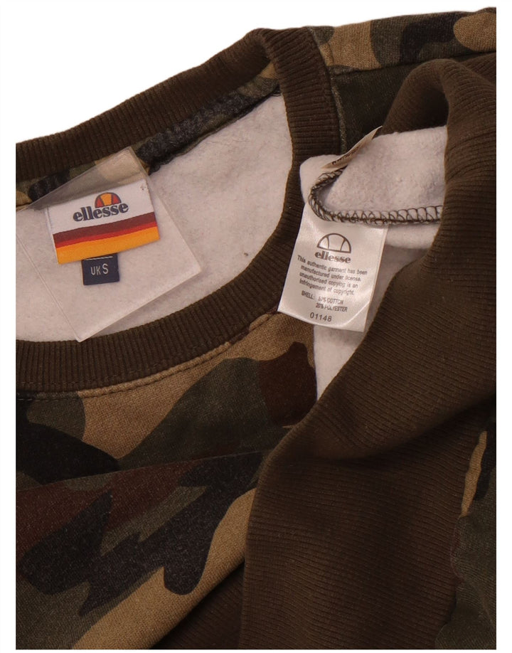 Ellesse Mens Graphic Sweatshirt Jumper Petit Kaki Camouflage Coton