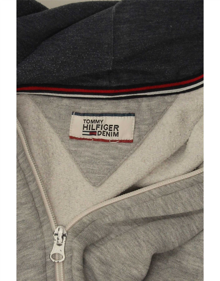 Tommy Hilfiger Pull à capuche zippé pour homme Large Gris Moucheté
