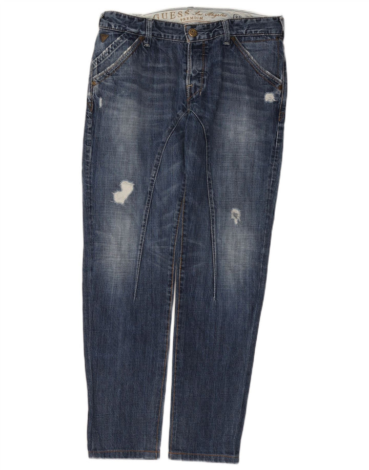 Guess Jean slim vieilli W31 L30 en coton bleu pour homme