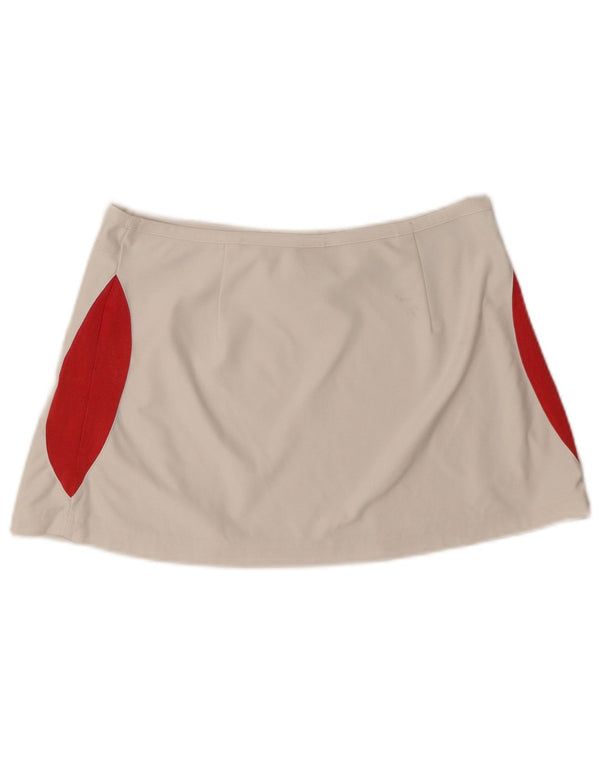 jupe de tennis femme vintage UK 16 Grand colorblock blanc