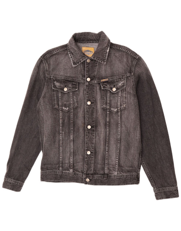 veste en denim homme vintage UK 42 XL Coton Noir