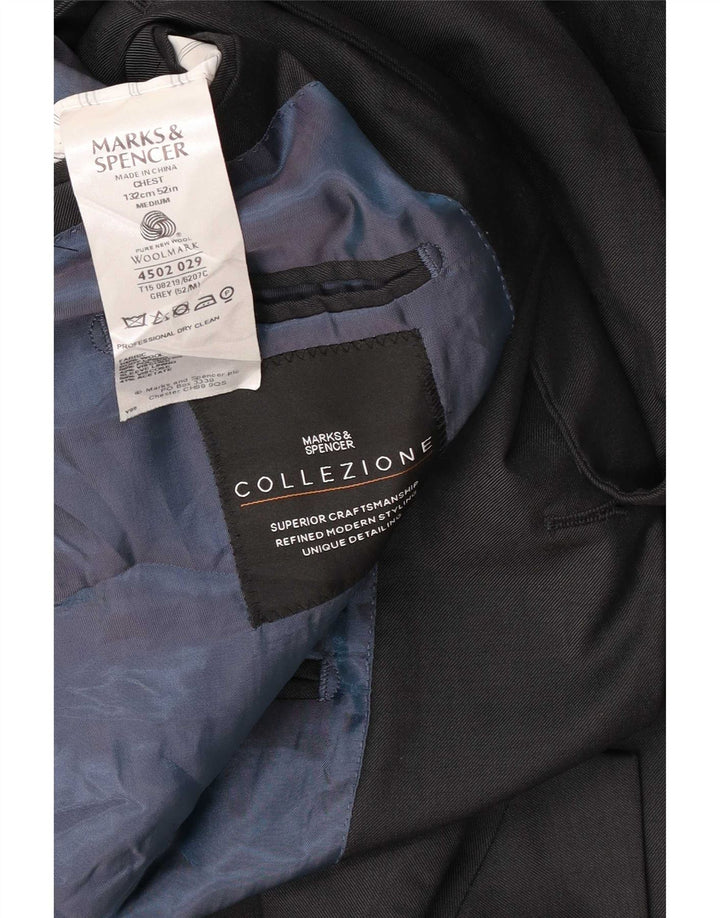 Marks & Spencer Veste blazer à 3 boutons pour homme UK 52 3XL Gris laine