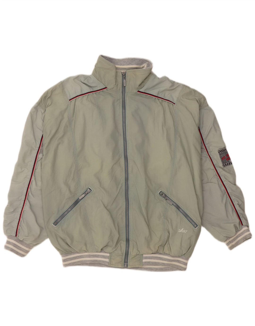 VINTAGE Veste de survêtement pour hommes Large Green Colourblock