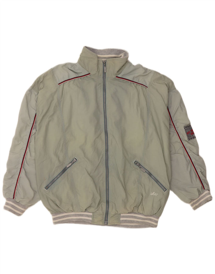 VINTAGE Veste de survêtement pour hommes Large Green Colourblock