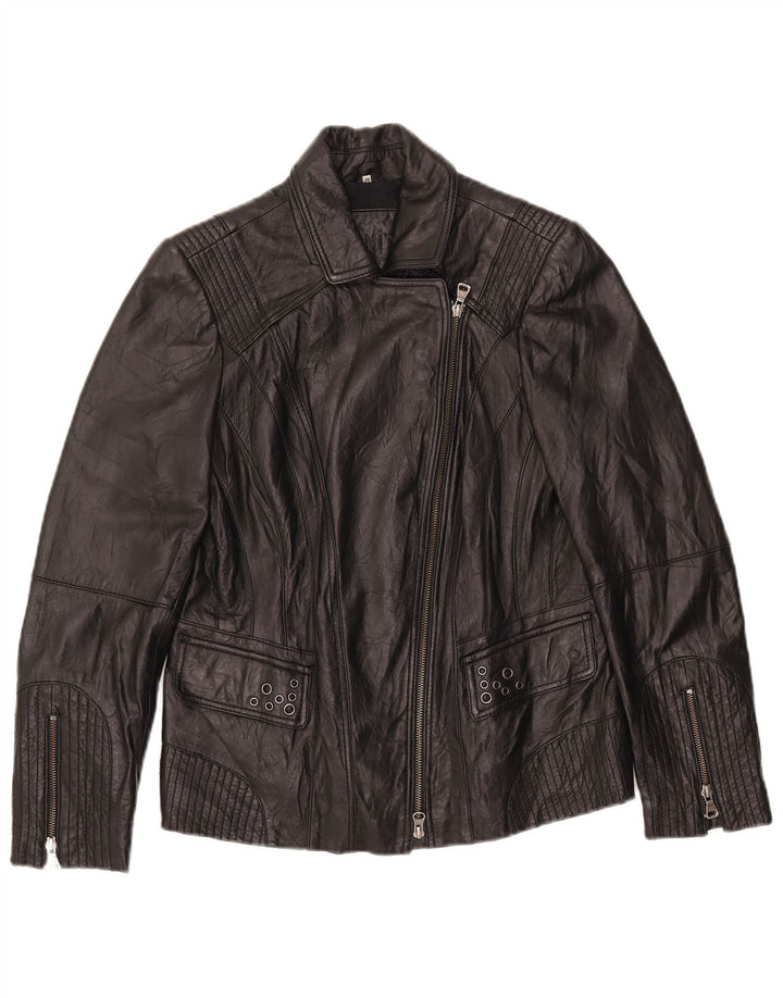 BONITA Veste de motard en cuir pour femme EU 38 Cuir d'agneau noir moyen