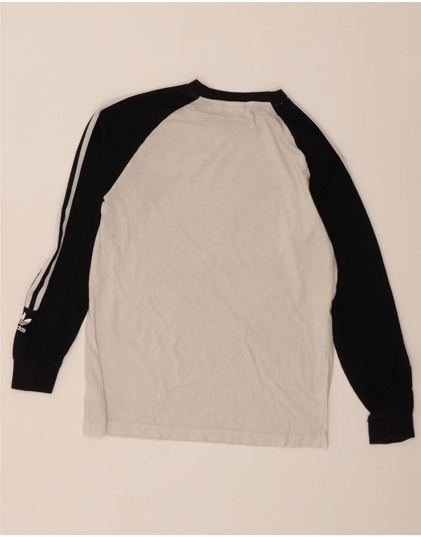 Adidas Haut graphique à manches longues pour homme en coton color block blanc moyen