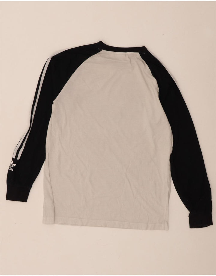 Adidas Haut graphique à manches longues pour homme en coton color block blanc moyen