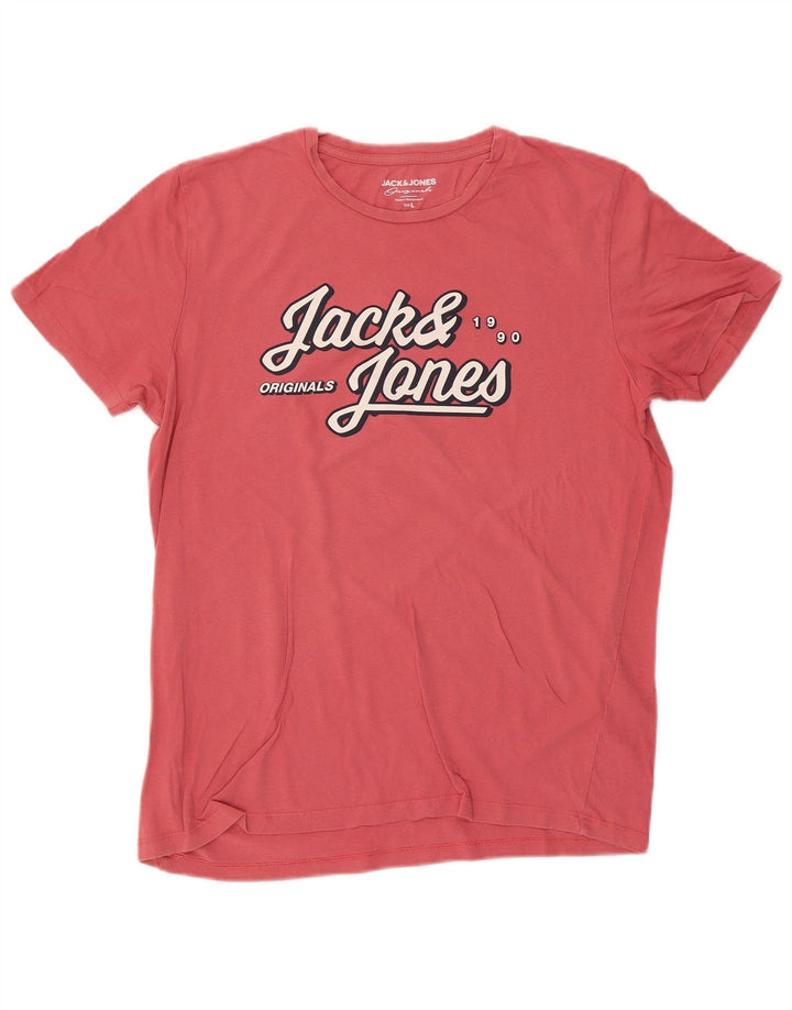 Jack & Jones T-Shirt Graphique Homme Grand Rose Coton