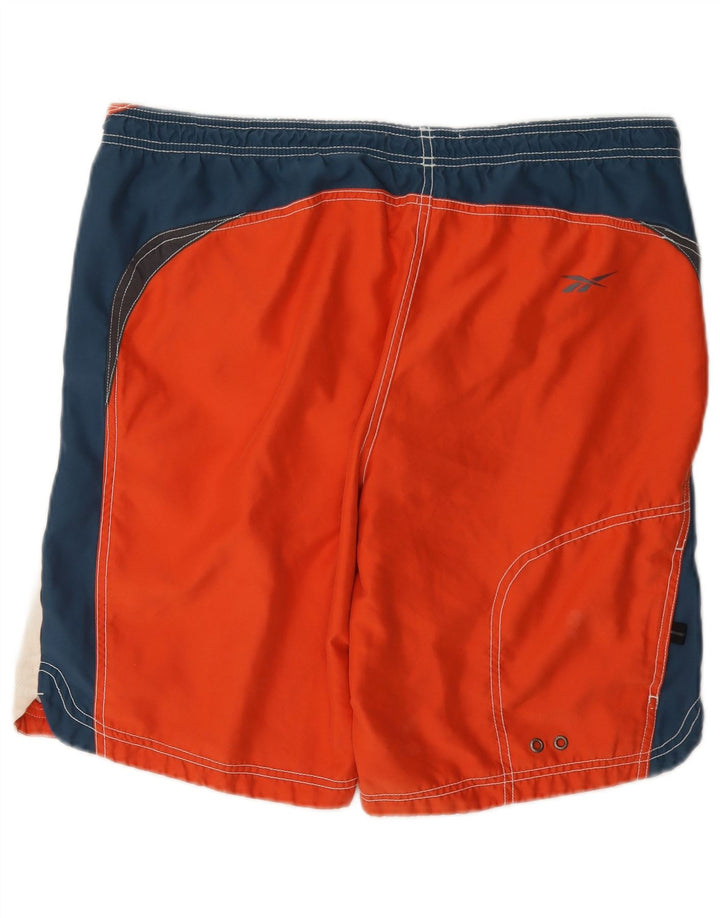 Reebok Short de Bain Graphic Homme Orange Moyen Colorblock Polyester