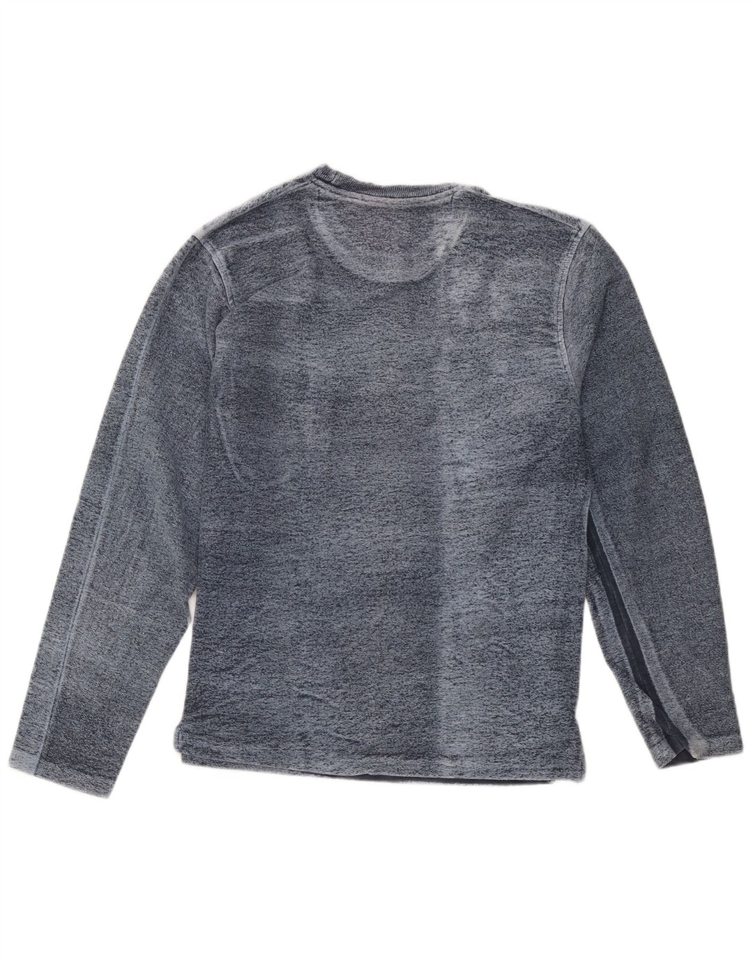 Course Haut graphique à manches longues pour homme en coton moucheté bleu marine