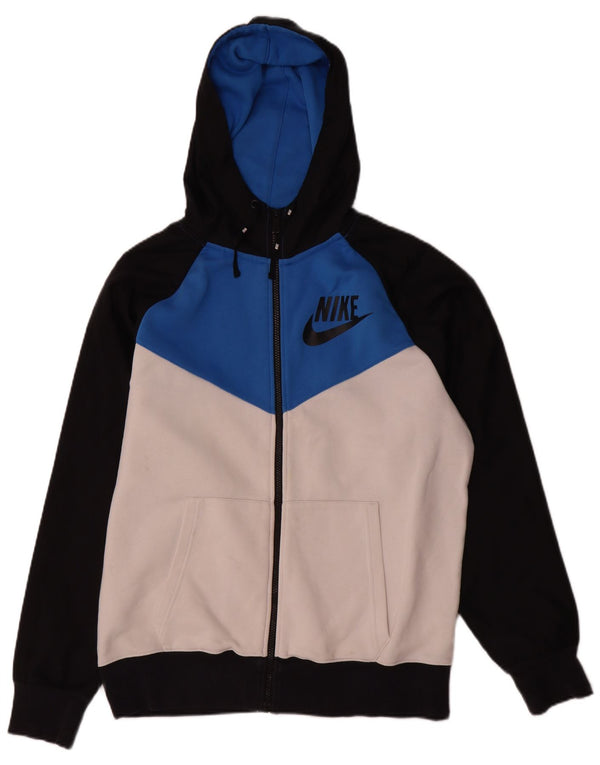 Nike Pull à capuche zippé graphique pour homme en coton color block multicolore