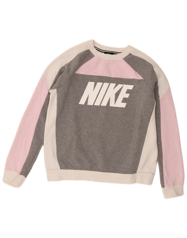 Nike Sweat-shirt graphique pour femme UK 14 Rose moyen Colourblock