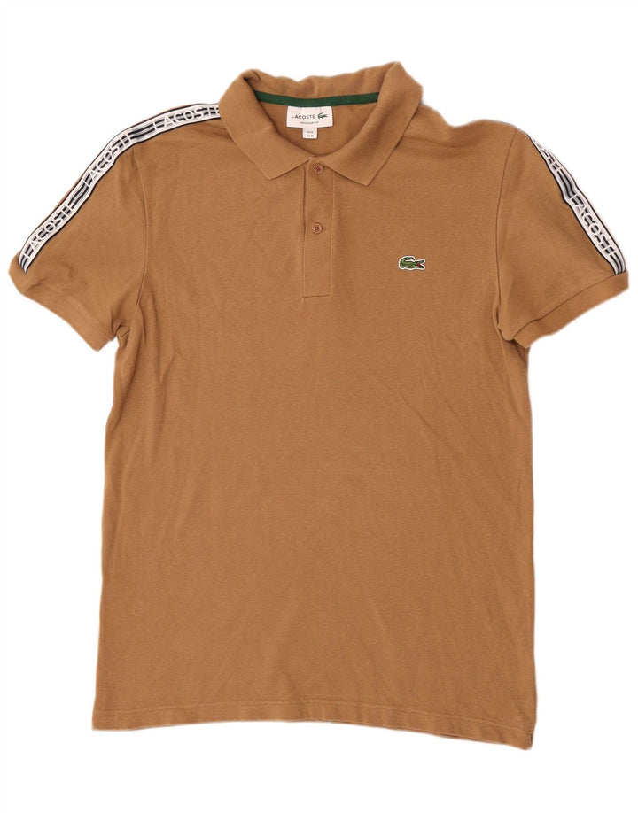 Lacoste Polo graphique coupe régulière pour homme taille 4 marron moyen colour block