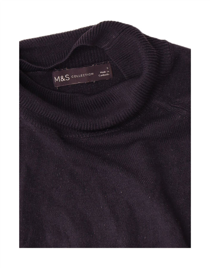 Marks & Spencer Pull col roulé pour femme UK 10 Small Bleu marine