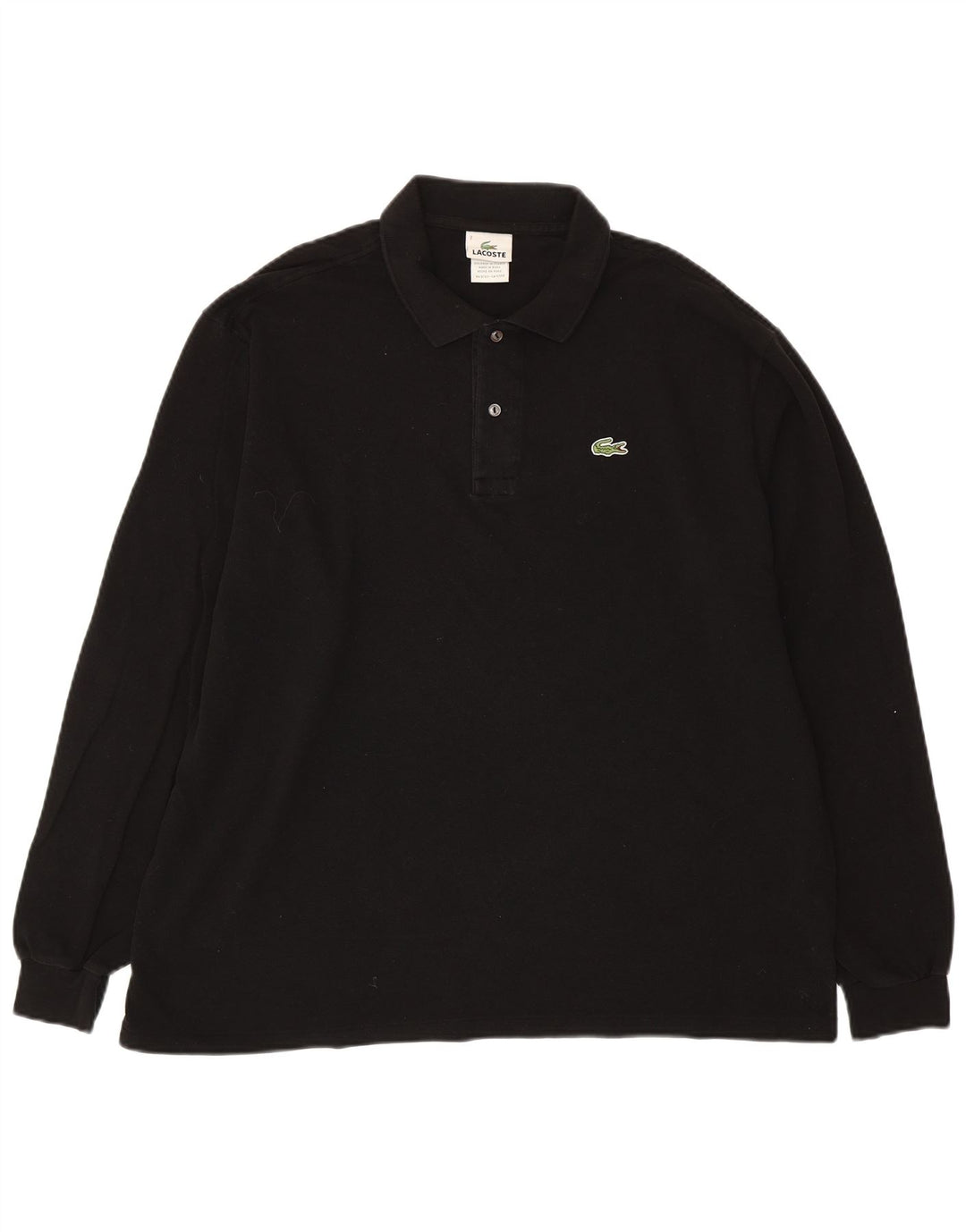 LACOSTE Polo à manches longues pour homme Taille 7 2XL Coton noir