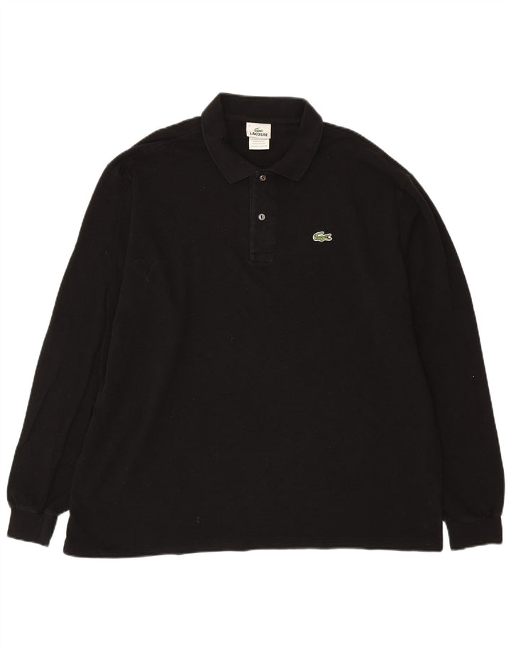 LACOSTE Polo à manches longues pour homme Taille 7 2XL Coton noir