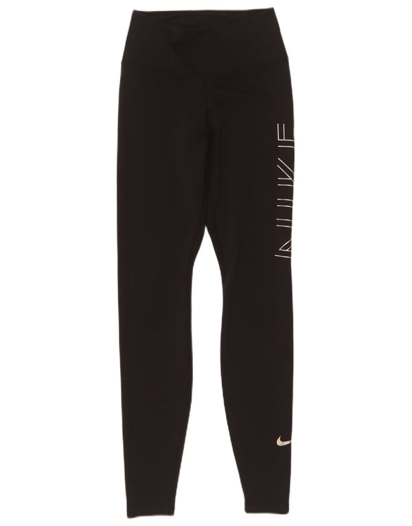 Legging Nike Dri Fit Graphic pour femme UK 4 XS Noir Polyester