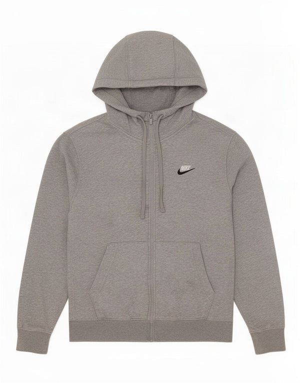 Nike Pull à capuche zippé pour homme Petit coton moucheté gris