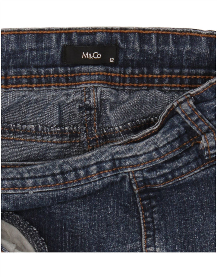M&Co Bermuda en jean pour femme UK 12 Medium W32 Bleu Coton