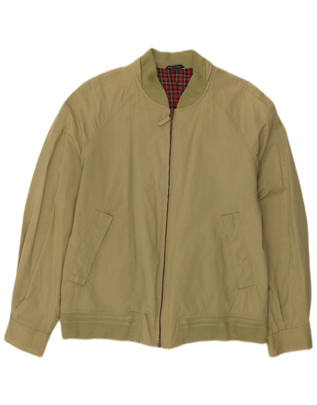 Green Leaves Veste Bomber Homme IT 48 Coton Kaki Moyen