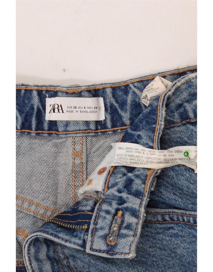 ZARA Short en jean pour femme EU 38 Small W28 Bleu Coton
