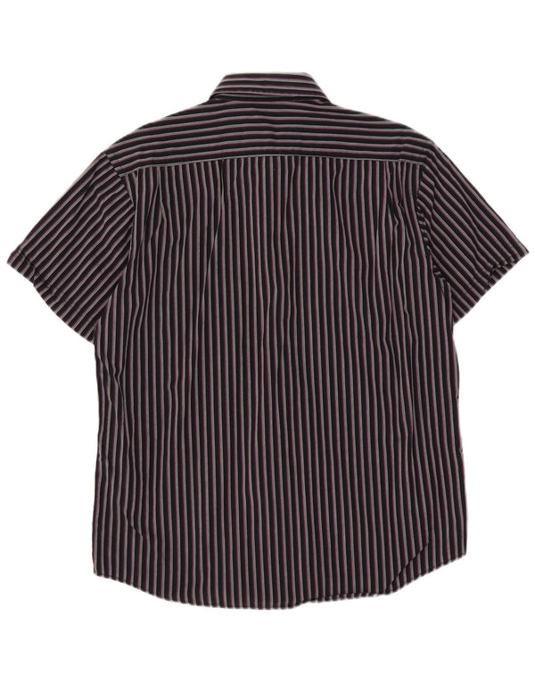 Ben Sherman Chemise à manches courtes pour homme Grand coton rayé noir