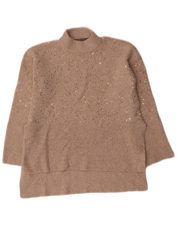 Oasis Pull surdimensionné à col roulé pour femme UK 6 XS Acrylique beige