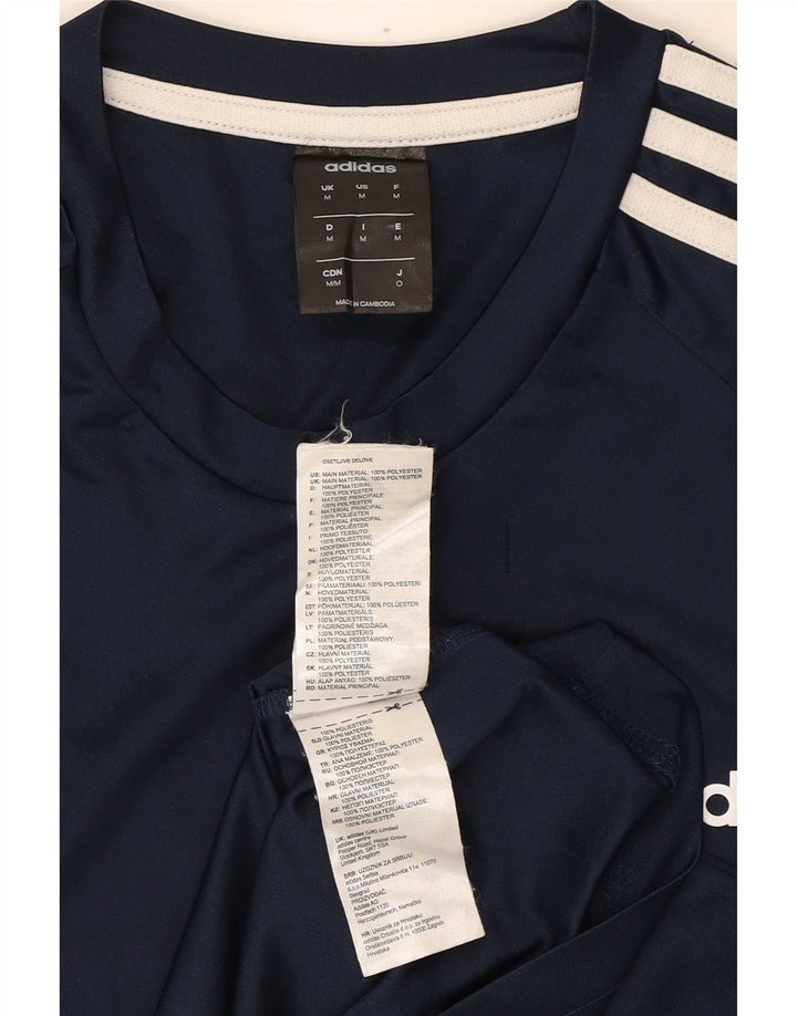 Adidas Homme Climalite T-Shirt Top Bleu Marine Moyen Polyester