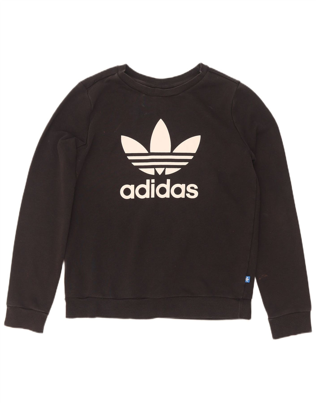 Adidas Sweat-shirt graphique pour femme UK 12 en coton noir moyen