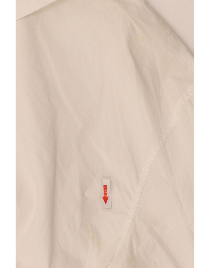 Zara Womens Crop Shirt Blouse UK 16 Moyen Blanc Coton