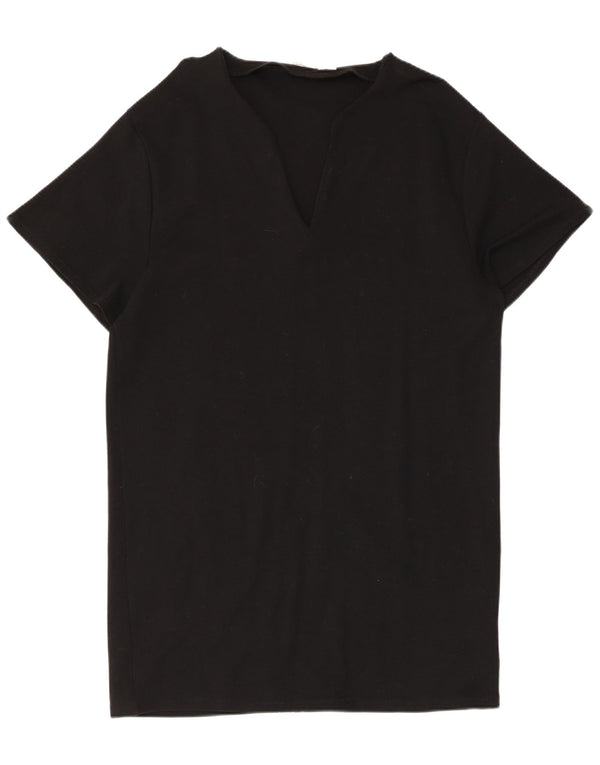 Zara Robe T-Shirt Femme UK 14 Moyen Noir
