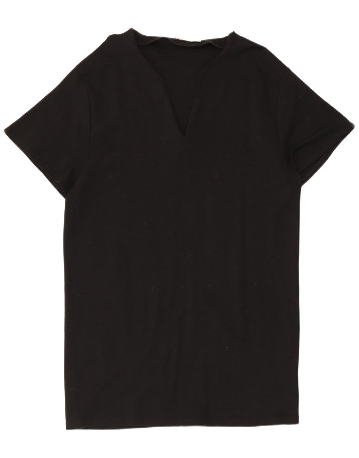Zara Robe T-Shirt Femme UK 14 Moyen Noir