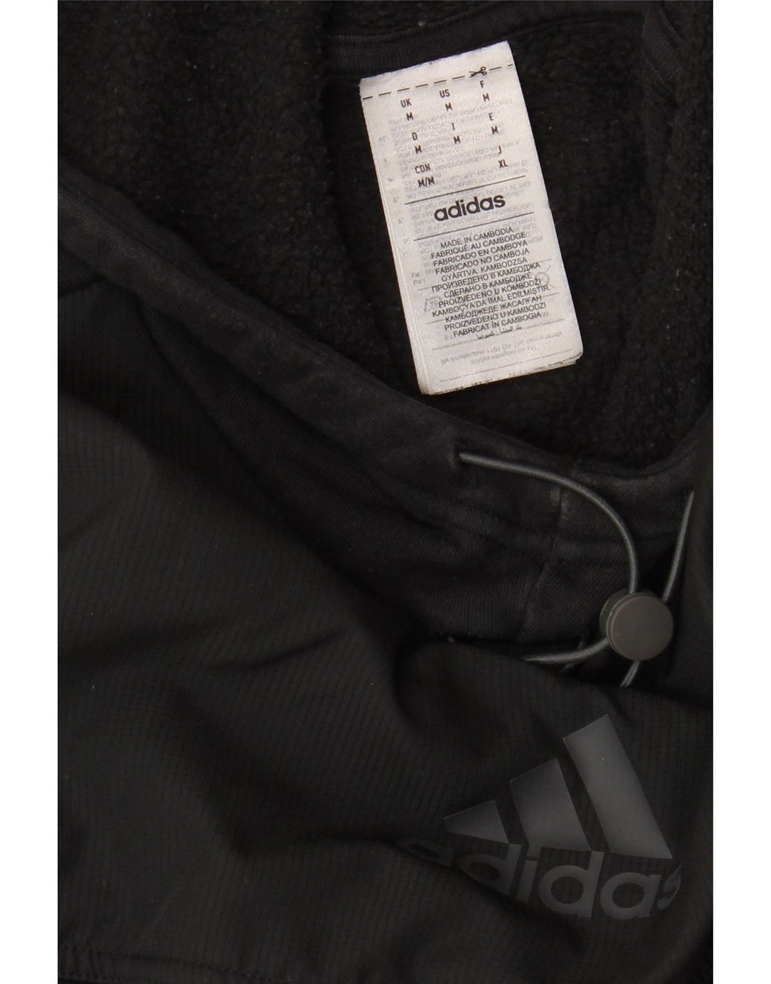 ADIDAS Pull à capuche pour homme en coton noir moyen