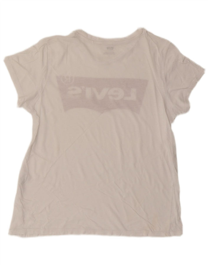 LEVI'S T-shirt graphique pour femme UK 16 Large Blanc